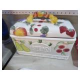 NICE CERAMIC BREAD BOX WITH FRUIT PATTERN