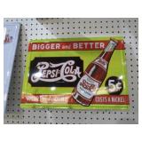 METAL PEPSI COLA  ADV SIGN