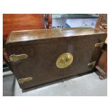 VTG MASTERCRAFT BURL WOOD & BRASS CABINET