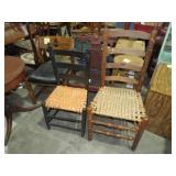 (2) COUNTRY WOVEN SEAT CHAIRS
