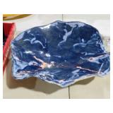 13IN VINTAGE COBALT POTTERY BOWL