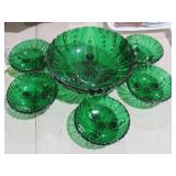 (6) EMERALD GREEN VINTAGE FOOTED POLES