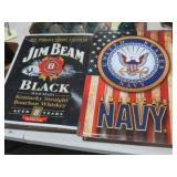 (2) METAL MAVY AND GYM BEAM METAL ADV SIGN