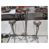 (3) VINTANGE METAL CANDLE HOLDERS