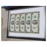 FRAME OF 2 DOLLAR BILLS