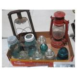VINTAGE LANTERNS, JARS, AND INSULATORS