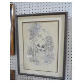 FRAMED ARTIST SIGNED CABIN SCENE