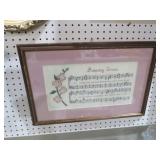 VTG CROSS STICH AMAZING GRACE WITH DOGWOOD FLOWERS
