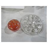 FLOWER FROGS, 1 RICH MARIGOLD & 1( 5" ) CLEAR