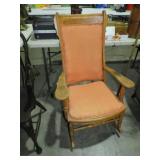 ANTIQUE PADDED SEAT & BACK ROCKER