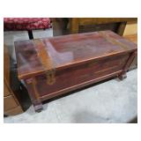 ANTIQUE LIFT TOP RED CEDAR LINED BLANKET CHEST