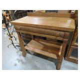 ANTIQUE TIGER OAK 1 DWR TABLE