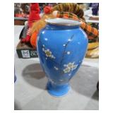 VINTAGE NORITAKE BLUE FLOWERED VASE