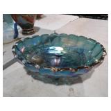 VINTAGE BLUE IRIDESCENT FRUIT BOWL
