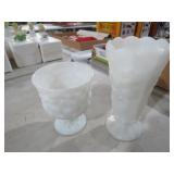 PAIR OF MILK GLASS FLOWER VASES