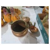 HAMMERED COPPER BUCKET, SKILLET, CREAMER