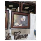 (2) FRAMED PRAYING GRACE PICTURES AND SIGNS