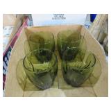 VINTAGE ANCHOR HOCKING IVY GREEN GLASSES