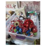 HUGE TUB OF CHRISTMAS ORNAMENTS, FIGURES, AND ETC