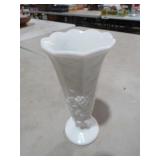 VINAGE MILK GLASS GRAPE PATTERN VASE