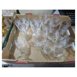 COLLECTION OF ETCHED GLASSWARE