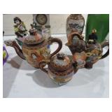 (3) ORIENTAL STYLE CERAMIC MADE IN JAPAN TEAPOTS