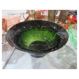 LARGE OPTIC GREEN FOOTED BOWL