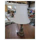 ANTIQUE BRASS TABLE LAMP W/ SHADE