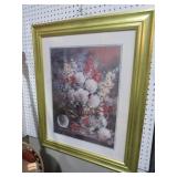 GOLD FRAMED STILL LIFE FLORAL PRINT