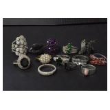 (13) STERLING SILVER RINGS VARIOUS SIZES