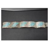 55.1 GR STERLING SILVER MEXICO TURQUOISE BRACELET