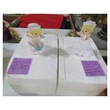 2 NURSE FIGURINES 1 QUILTING,, 1 WITH BIRD