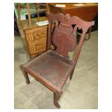 ANTIQUE CARVED BACK CHAIR