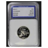 2002 S LOUISIANA STATE QUARTER 90% PR70DCAM