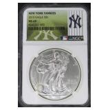 2015 1 OZ .999 SILVER EAGLE NGC MS69 NY YANKEES
