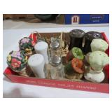 COLLECTION OF CERAMIC AND GLASS S&P SHAKERS