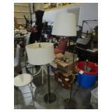 (2) METAL BASE FLOOR LAMPS W/ SHADES