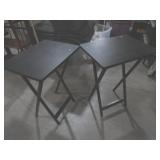 (2) WOOD FOLDING  TABLES