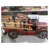 1930S LEONARD LUNA WOOD AND METAL FIRETRUCK