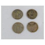 (4) STANDING LIBERTY QUARTERS 90% SILVER