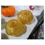 (2) VILLEROY AND BOCH GLASS PUMPKINS
