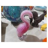 MURANO STYLE ART GLASS FLAMINGO