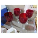 IMPERIAL RUBY RED CRYSTAL WINE GOBLETS