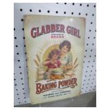 METAL GLABBER GIRL BAKING POWDER ADV. SIGN