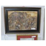 FRAMED NOAHS ARK PRINT W/ ANIMALS