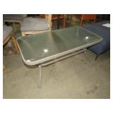 METAL PATIO TBL W/ FROSTED GLASS TOP