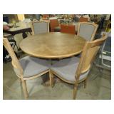 NICE WOOD PEDESTAL RD DINING TBL W/(4) CHAIRS