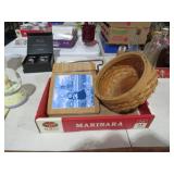 CHEESE BOARD WITH SLICER & HANDMADE BASKET