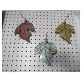(3) STAINED GLASS LEAF WALL HANGINGS