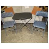 FOLDING TABLE W/ (2) PADDED SEAT CHAIRS